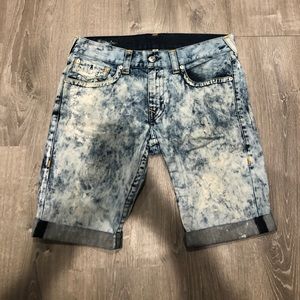 True religion bleached jean shorts 34